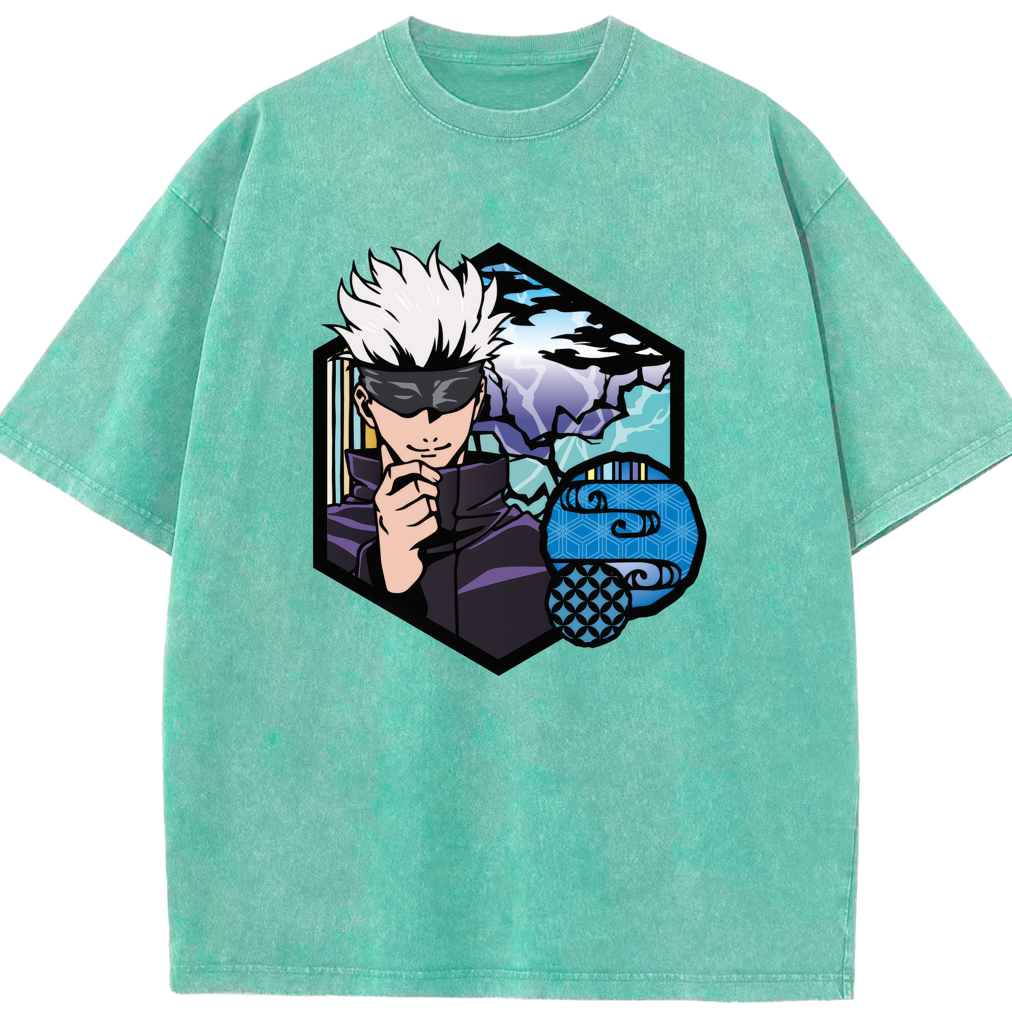 （画像用） 呪術廻戦 Jujutsu Kaisen 綿100% ヴィンテージ風 半袖Tシャツ（フロントプリント）